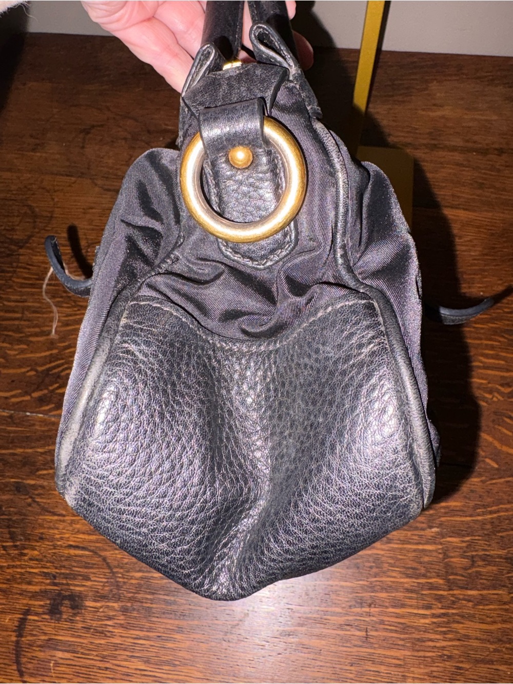 Vintage Prada Tessuto Nylon Leather Two Way Boston Satchel Black - Picture 5 of 17